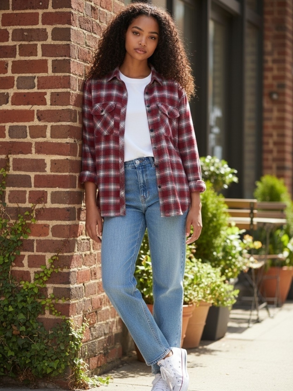 Madewell Burgundy Plaid Button-Down Shirt